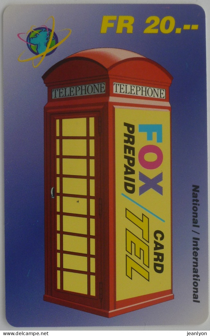 CABINE TELEPHONIQUE ROUGE Style Anglais - Carte Téléphone Suisse Prépayée FOX PREPAID Utilisée - Culture