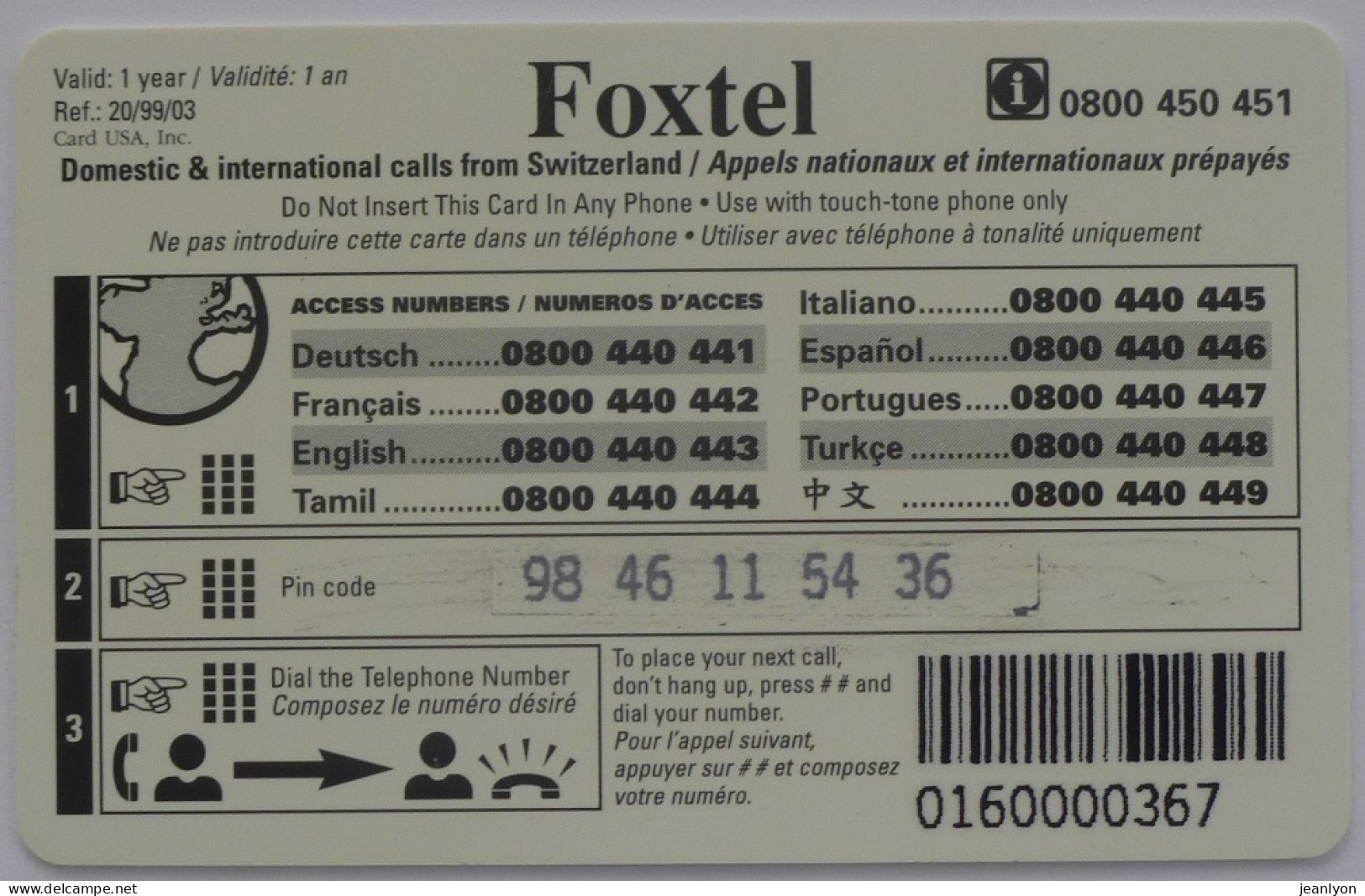 CABINE TELEPHONIQUE ROUGE Style Anglais - Carte Téléphone Suisse Prépayée FOX PREPAID Utilisée - Cultura