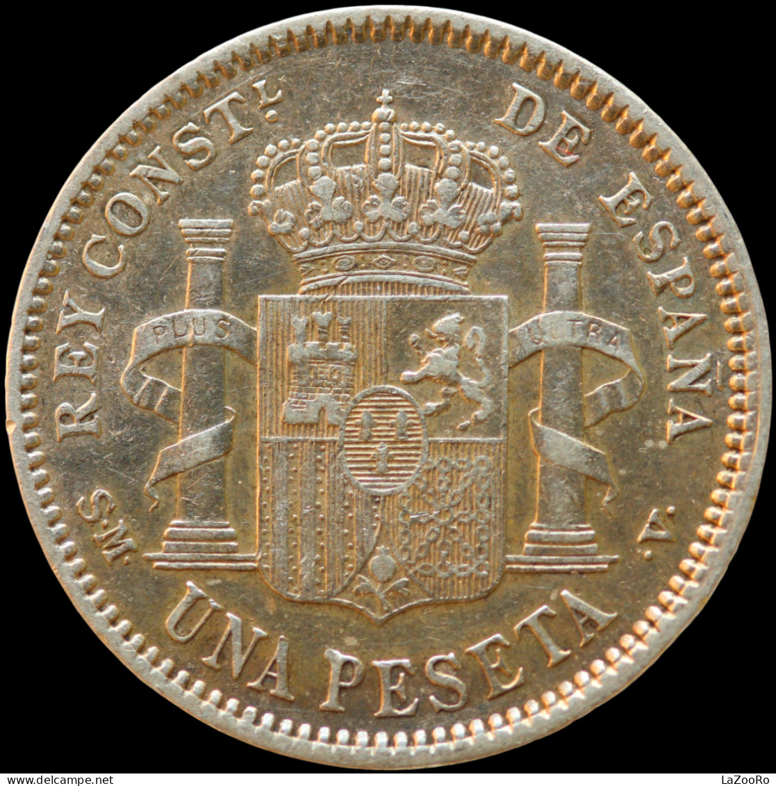 LaZooRo: Spain 1 Peseta 1904 XF - Silver - Premières Frappes