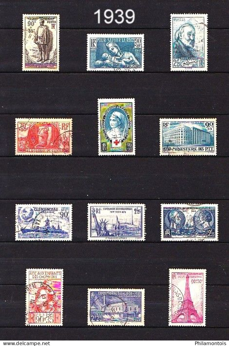 FRANCE - Année Complète 1939 - N° 419 à 450 - Oblitérés - Très Beaux - ....-1939