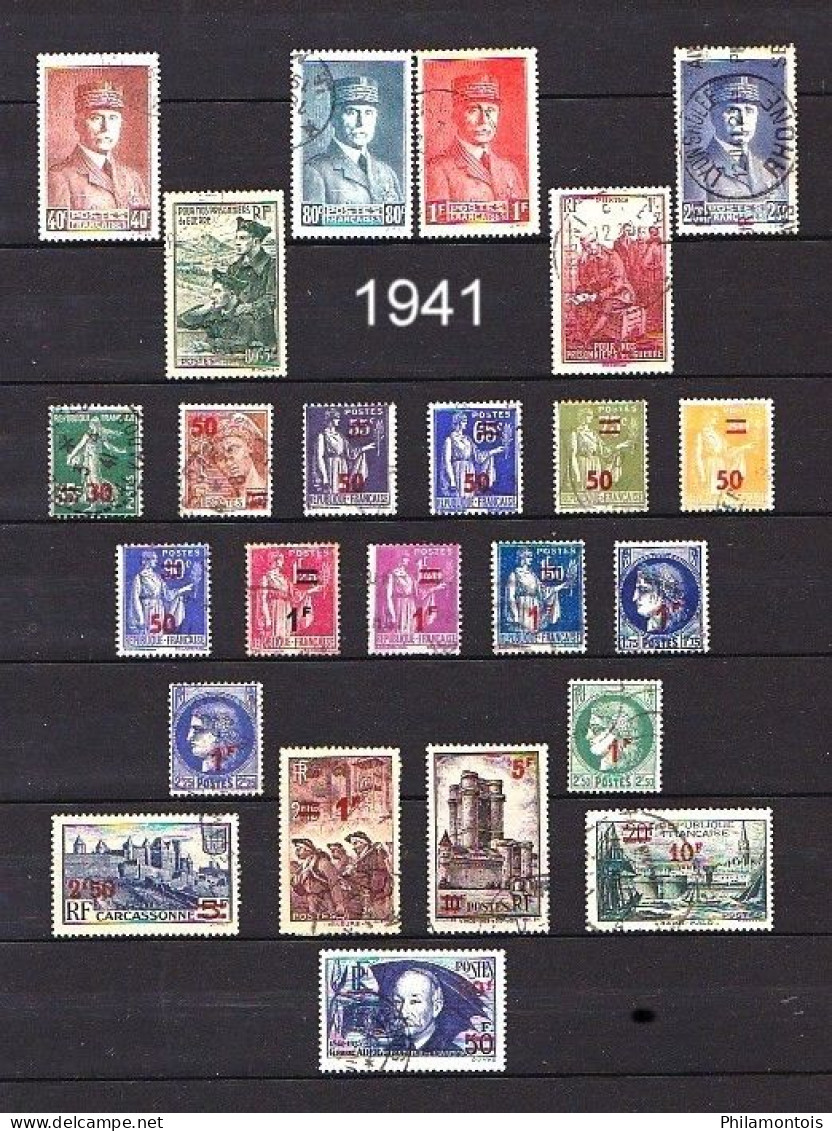 FRANCE - Année Complète 1941 - N° 470 à 537 - Oblitérés - Très Beaux - 1940-1949