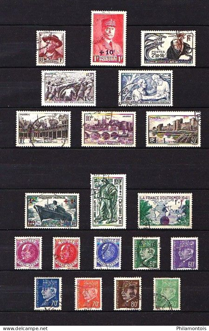 FRANCE - Année Complète 1941 - N° 470 à 537 - Oblitérés - Très Beaux - 1940-1949