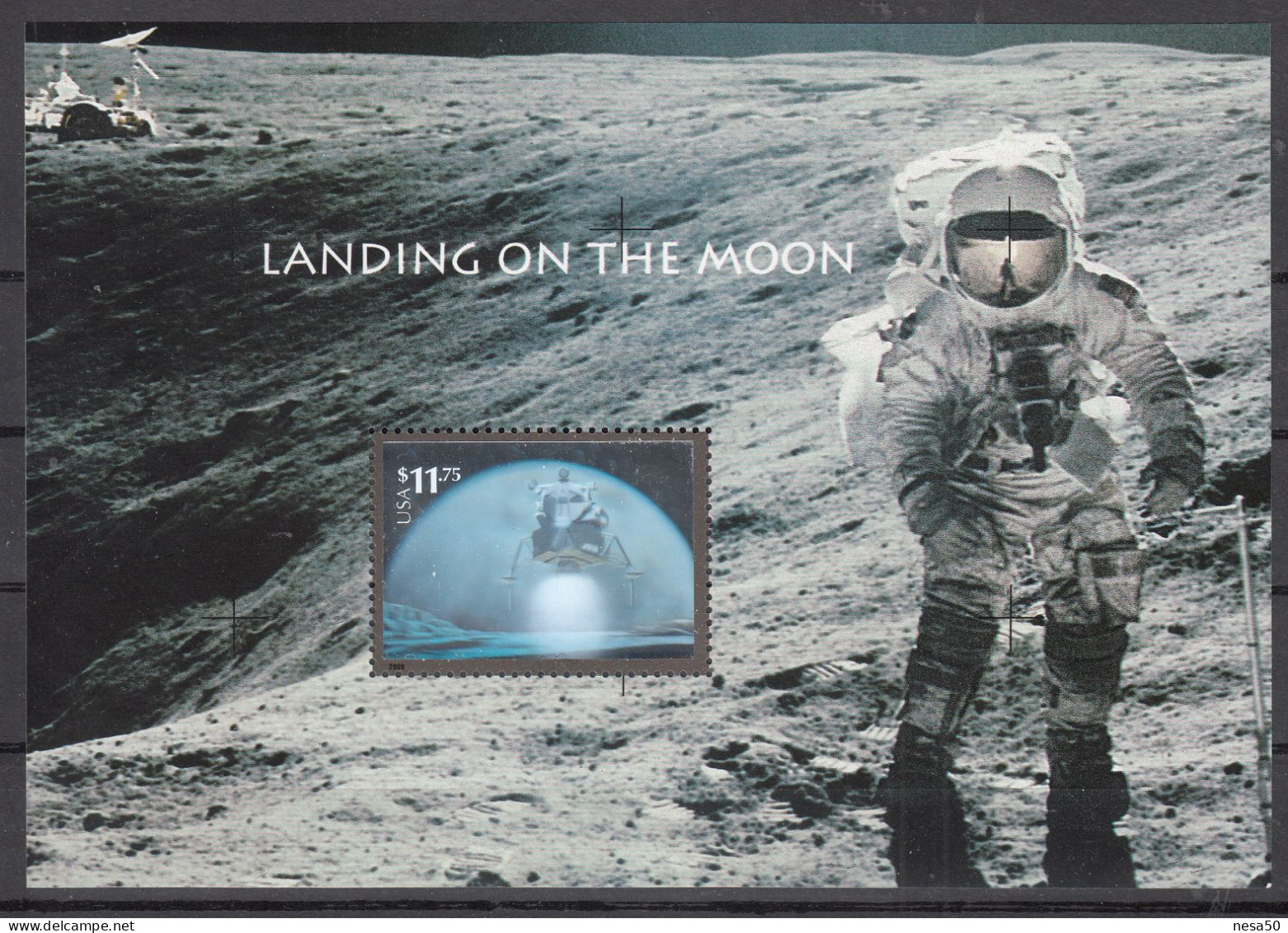 USA 2000 Mi Nr Blok 53, Ruimtevaart, Space, Landing On The Moon. Met   Hologramfolie - North  America