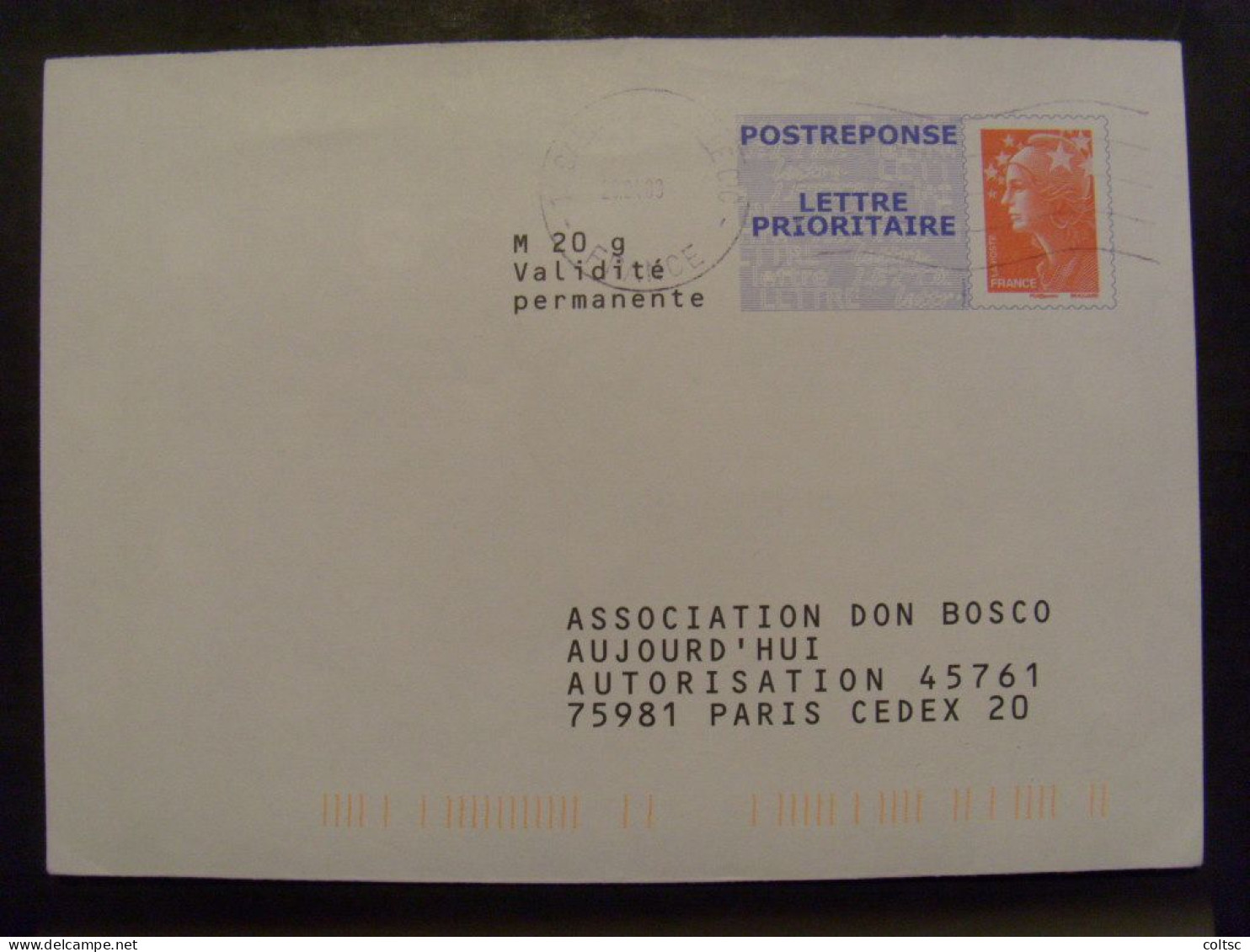 63-1- PAP Réponse Beaujard Association Don Bosco 09R034 Obl Pas Courant - Listos Para Enviar: Respuesta /Beaujard