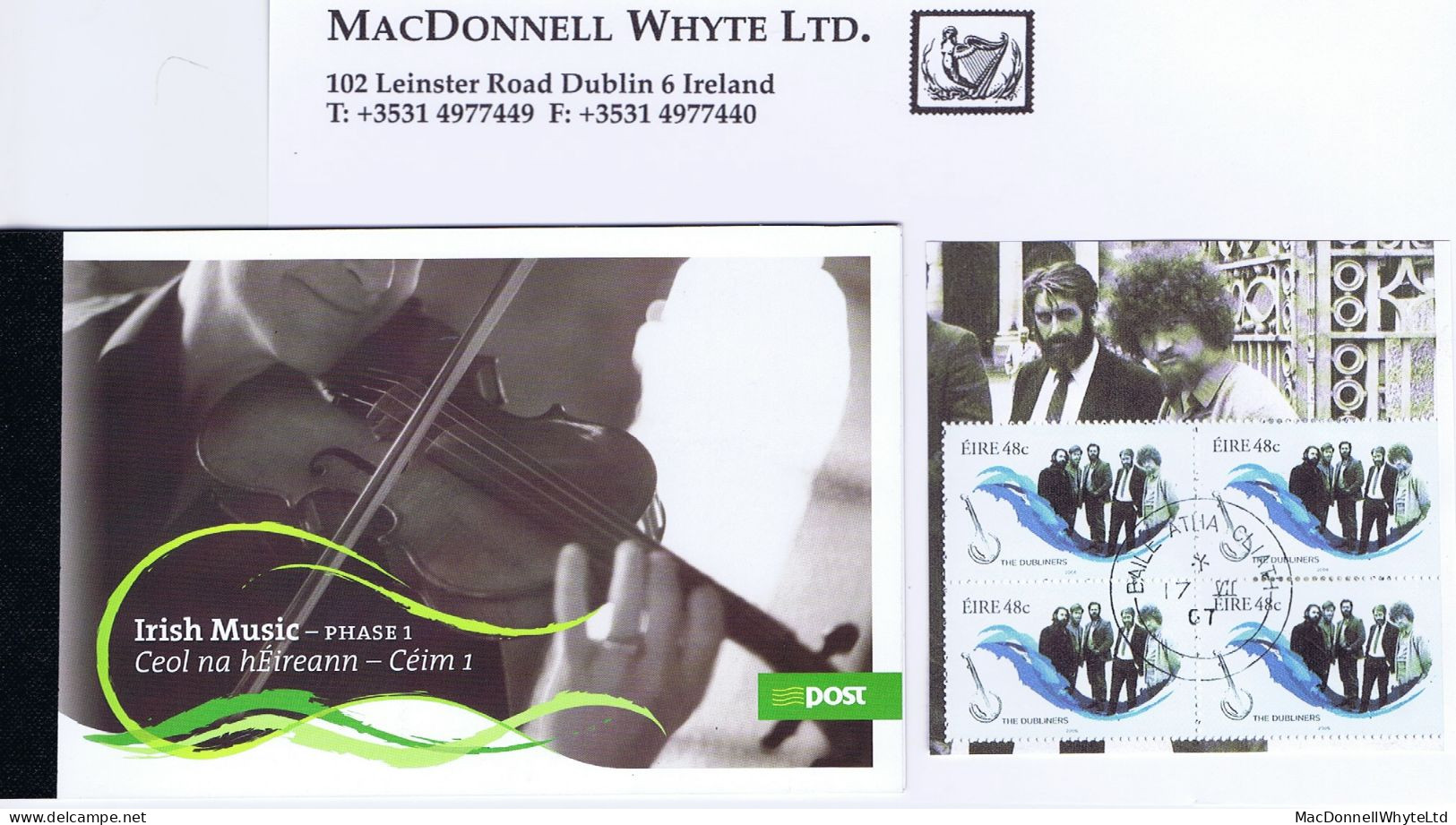 Ireland 2006 Irish Music (first Issue) €9.84 Booklet Fine Used, Panes With Neat Dublin Cds - Postzegelboekjes