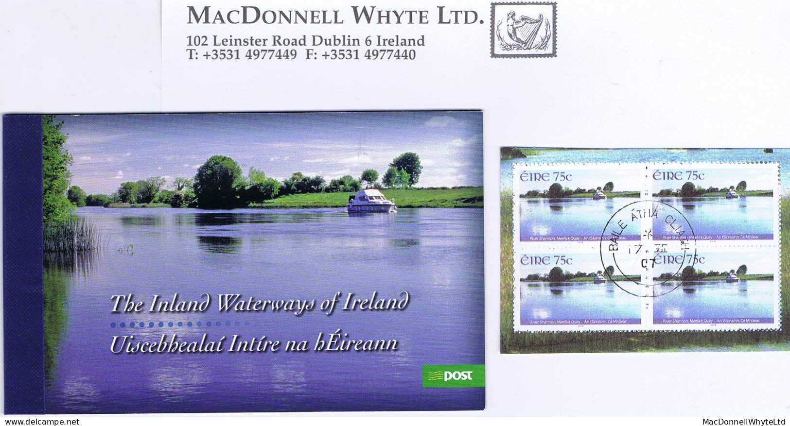 Ireland 2006 Inland Waterways €12 Booklet Complete Fine Used, Neat Dublin Cds - Postzegelboekjes