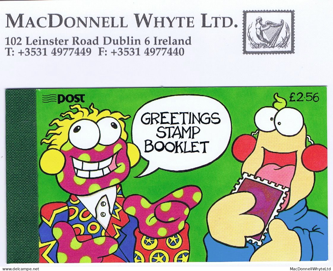 Ireland 1996 Greetings Booklet Zig & Zag £2.56 Complete Mint - Postzegelboekjes