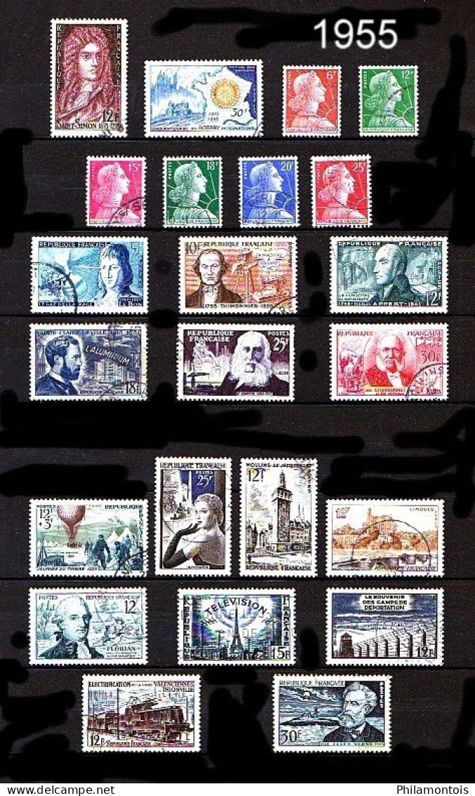 FRANCE - Année Complète 1955 - N° 1008 à 1049 - Oblitérés - Très Beaux - 1950-1959