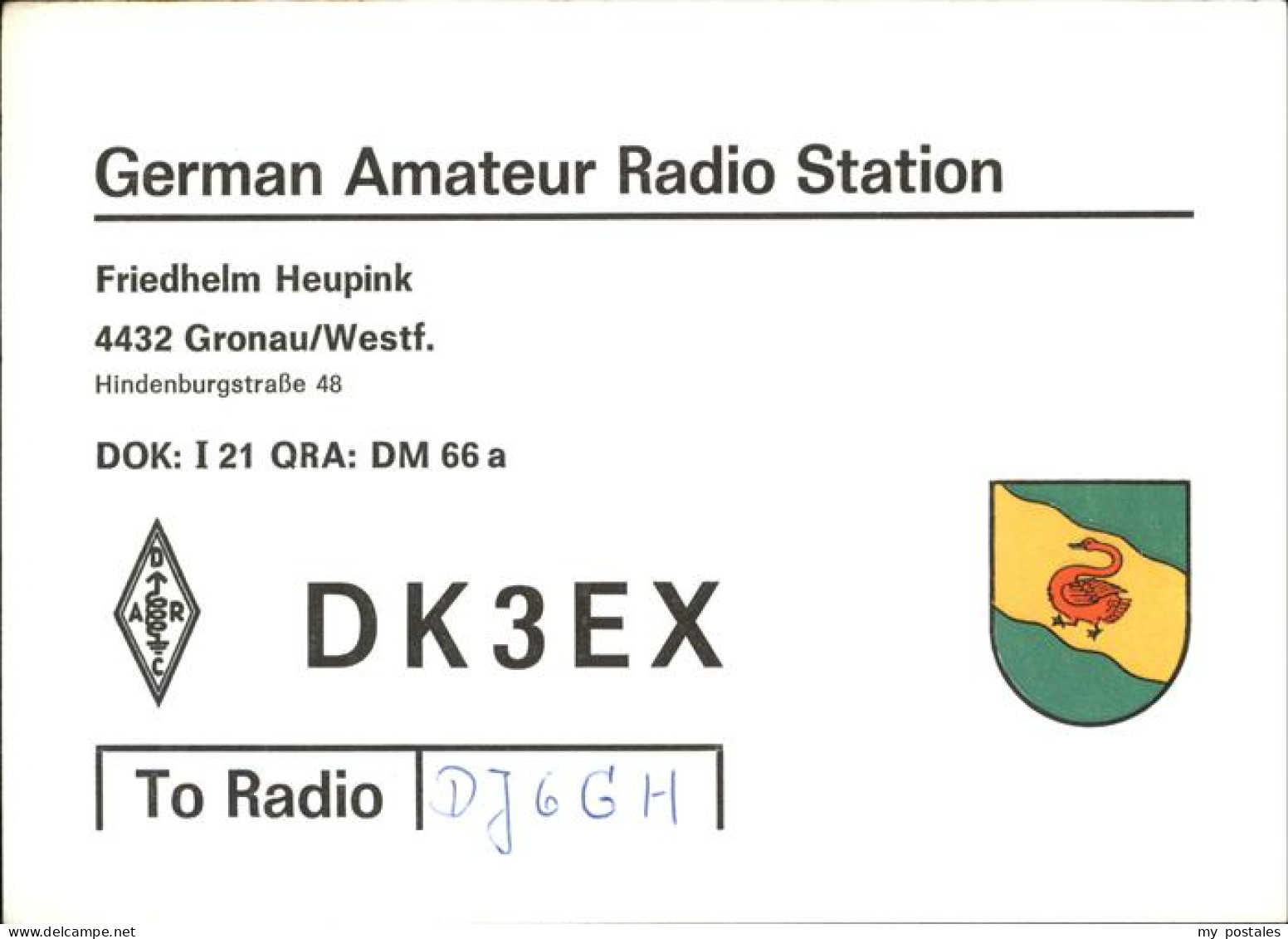 41287456 Gronau Westfalen German Amateur Radio Station  Gronau - Gronau