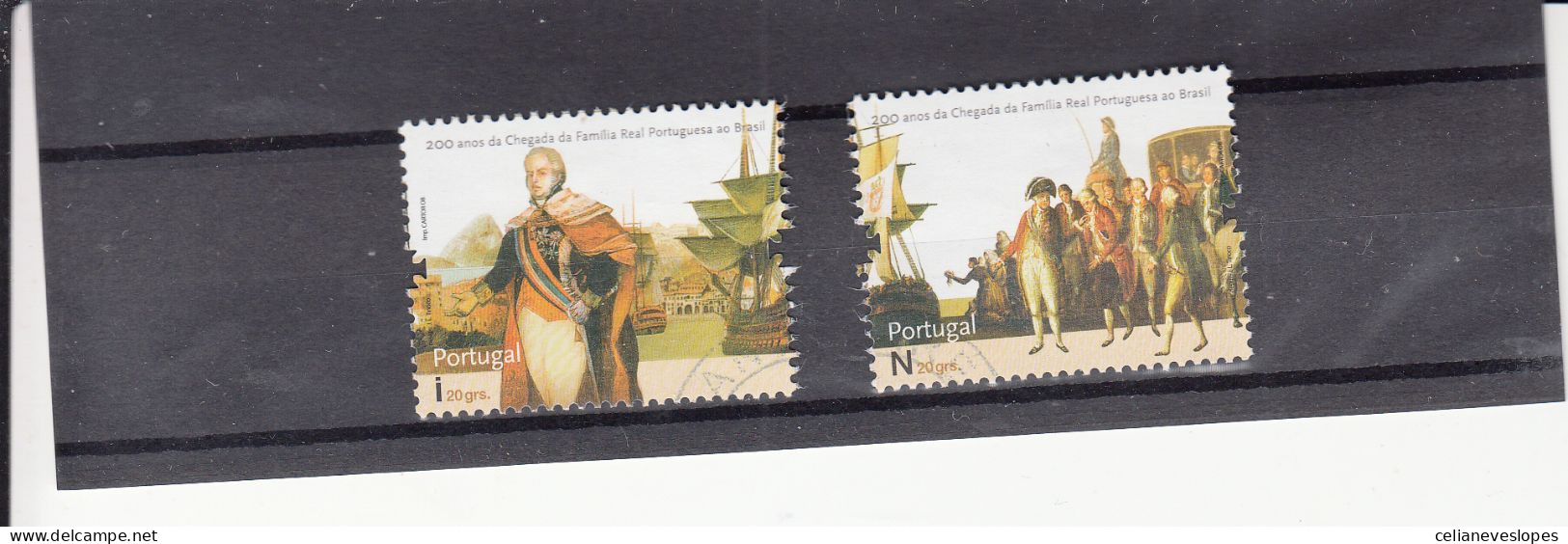 Portugal, Chegada Da Familia Real Ao Brasil, 2008, Mundifil Nº 3660 A 3661 Used - Used Stamps