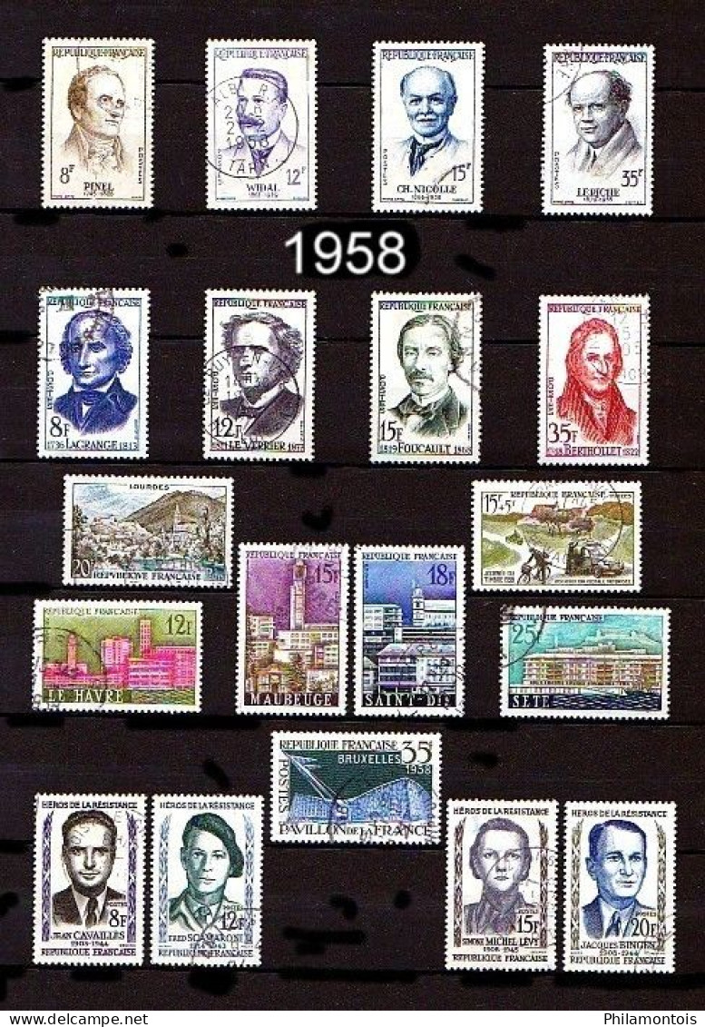 FRANCE - Année Complète 1958 - N° 1142 à 1188 - Oblitérés - Très Beaux - 1950-1959