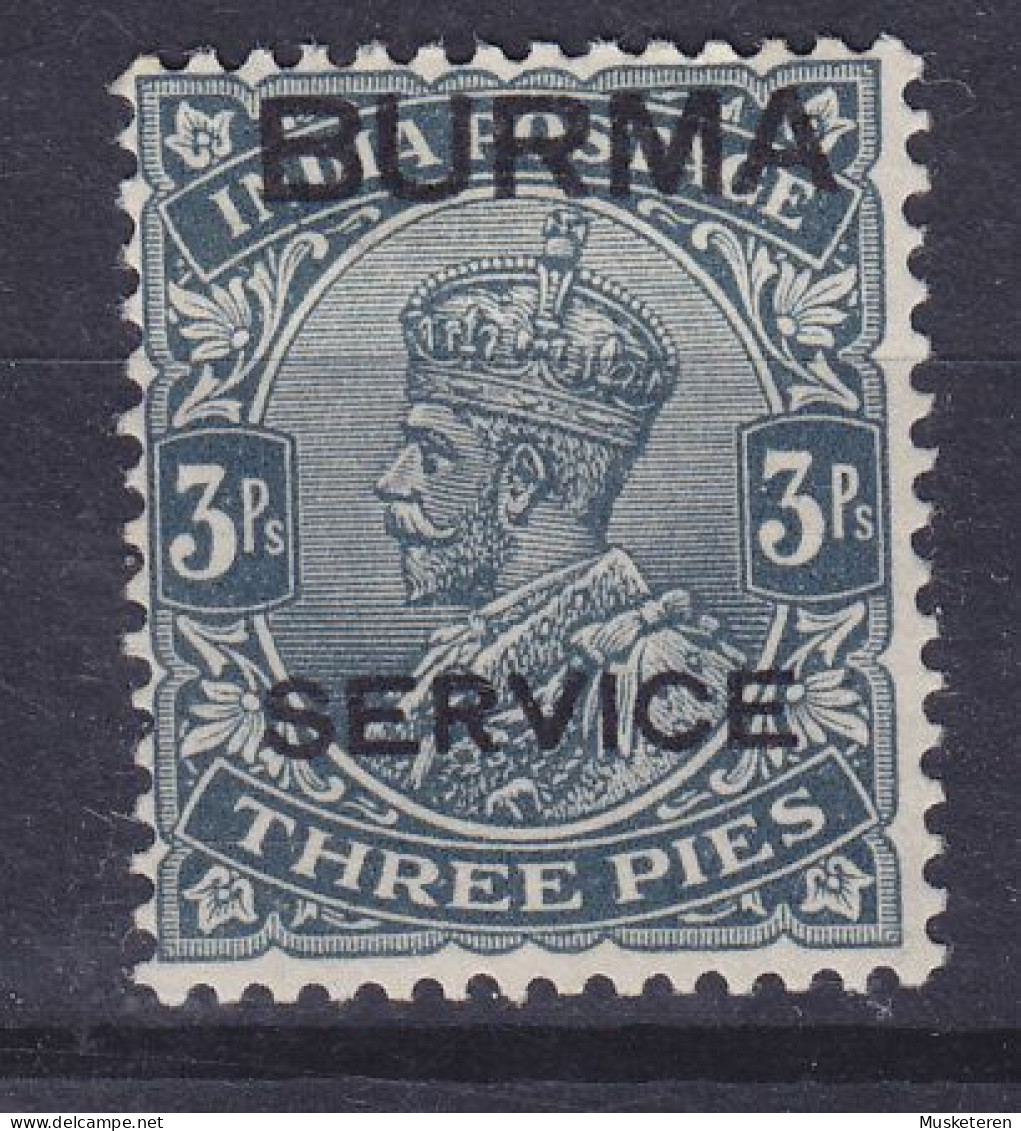 British Burma Service Dienst 1937 Mi. 1, India GV. Overprinted M. Aufdruck BURMA SERVICE, MH* (2 Scans) - Birmania (...-1947)