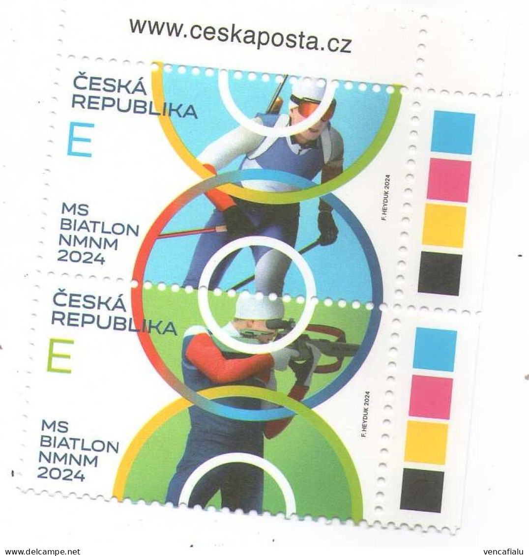 Year 2024 - World Championchip In Biatlon, 2 Stamps , With Www And Color Test  MNH - Unused Stamps