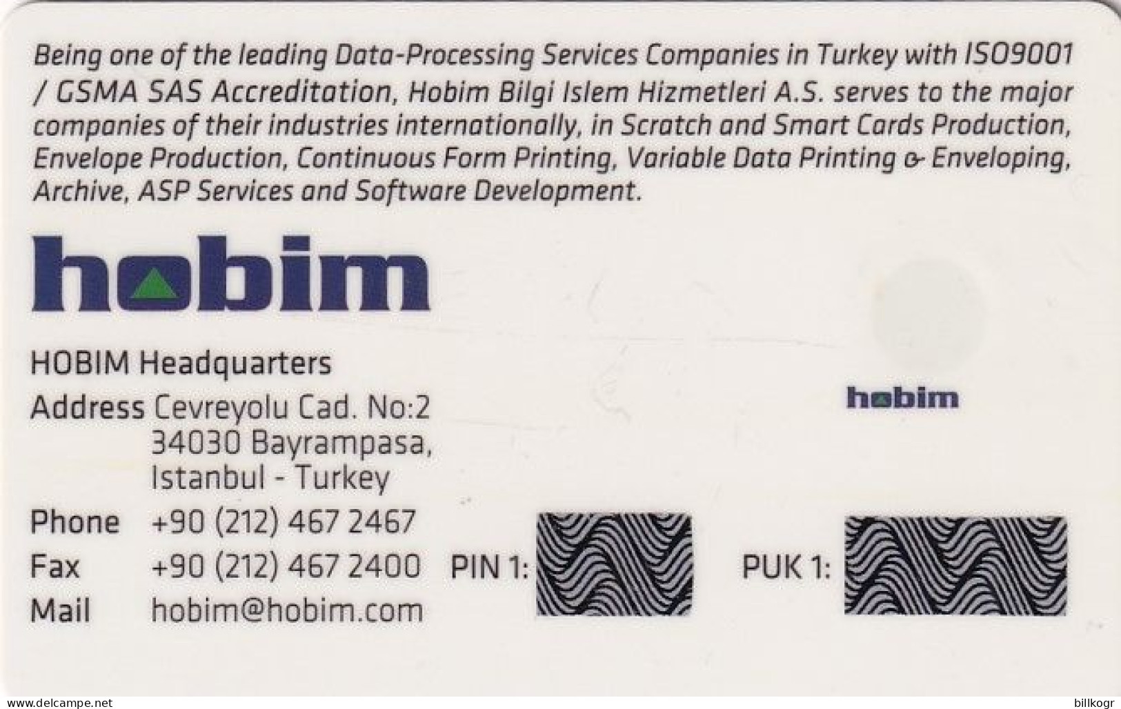 TURKEY - Leopard, HOBIM GSM Demo Card - Turkey