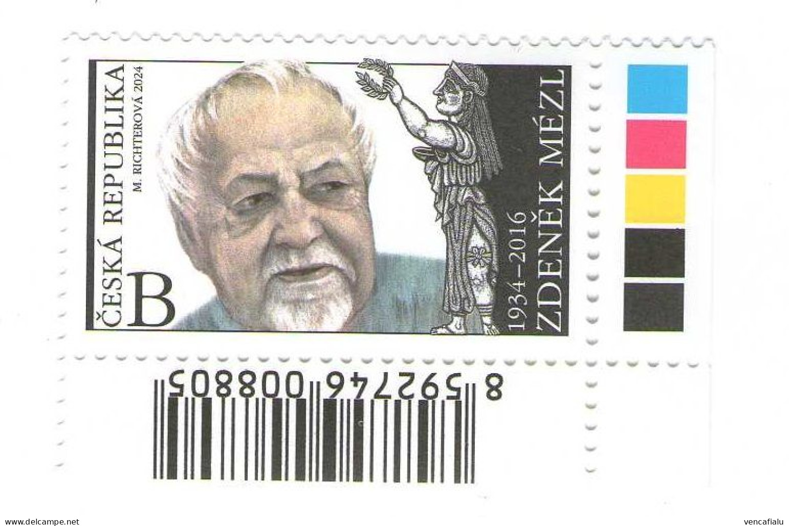 Year  2024 - Nice Czech Stamp Creator Zdenek Mezl, 1 Stamp With Color Test And Bar Code In Edge,  MNH - Altri & Non Classificati