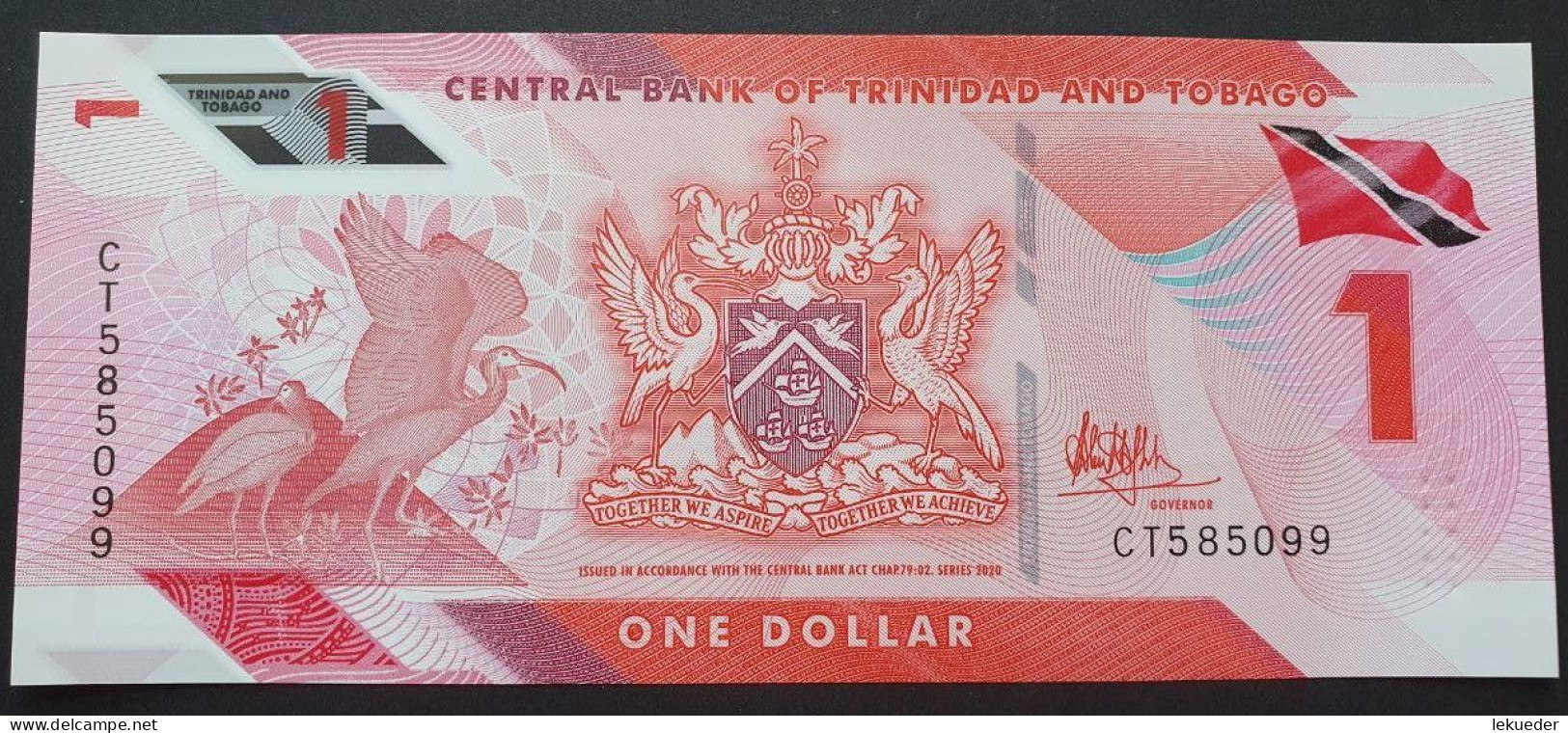 Billete De Banco De TRINIDAD Y TOBAGO - 1 Dollar (Polimero), 2020  Sin Cursar - Trinité & Tobago