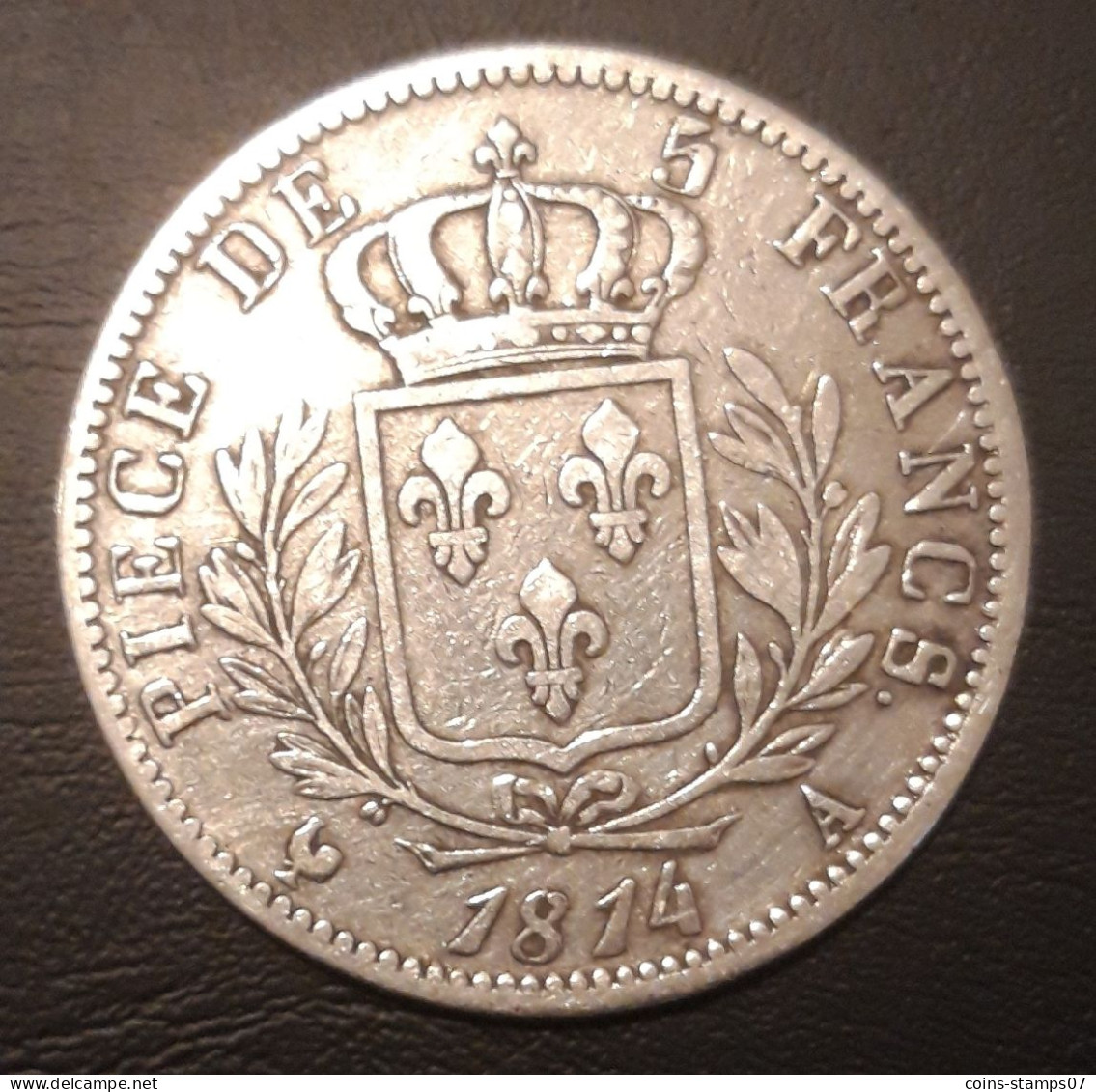 France - 5 Francs Louis XVIII - 1814 A Paris - 5 Francs