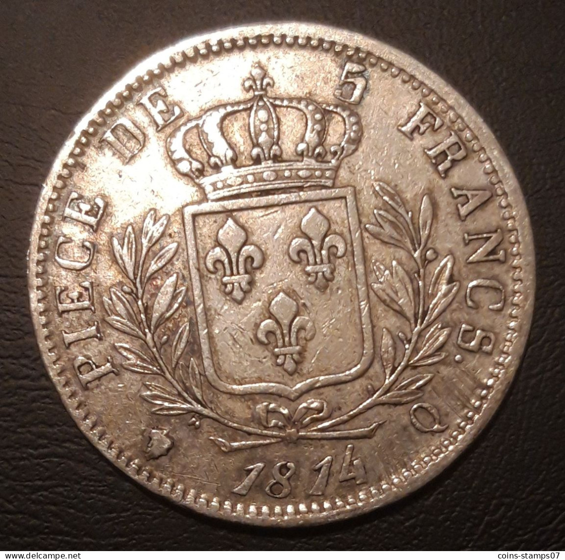 France - 5 Francs Louis XVIII - 1814 Q Perpignan - 5 Francs