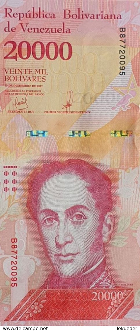 Billete De Banco De VENEZUELA - 20000 Bolívares, 2017  Sin Cursar - Venezuela