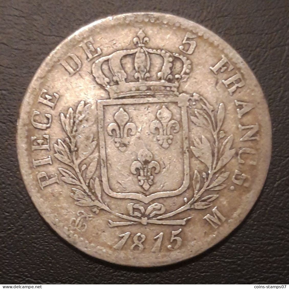 France - 5 Francs Louis XVIII - 1815 M Toulouse - 5 Francs