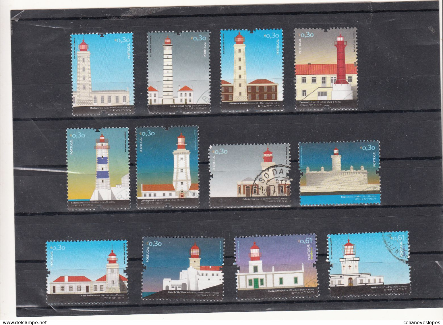 Portugal, Farois De Portugal, 2008, Mundifil Nº 3715 A 3726 Used - Used Stamps