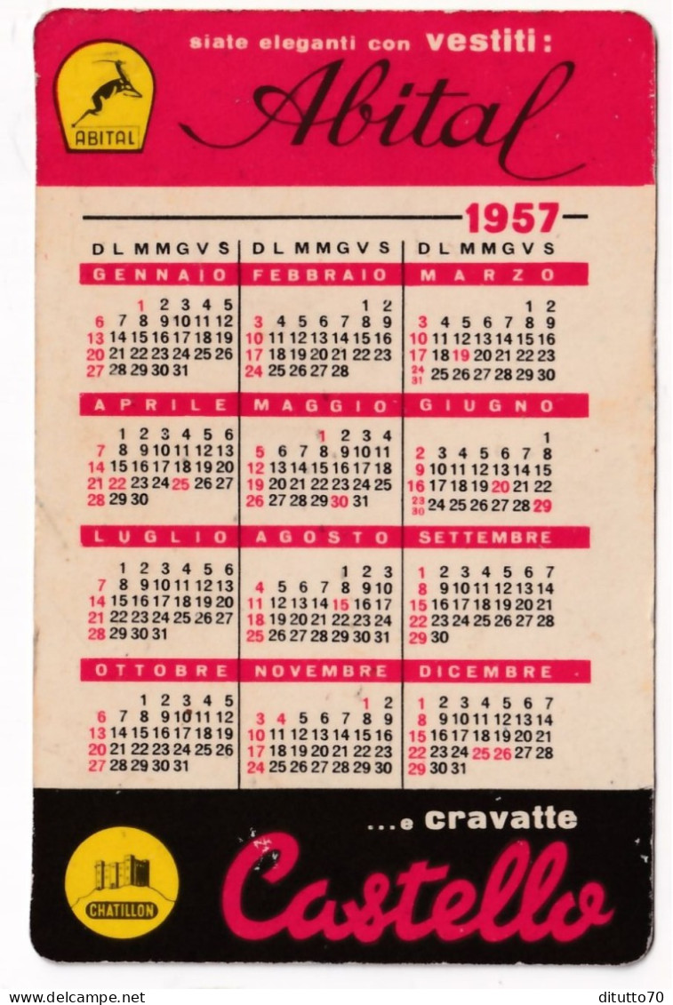 Calendarietto - Abital - Cravatta Castello - Anno 1957 - Petit Format : 1941-60