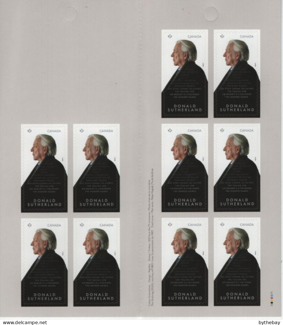 Canada 2023 Booklet Donald Sutherland Pane Of 10 (P) - Full Booklets