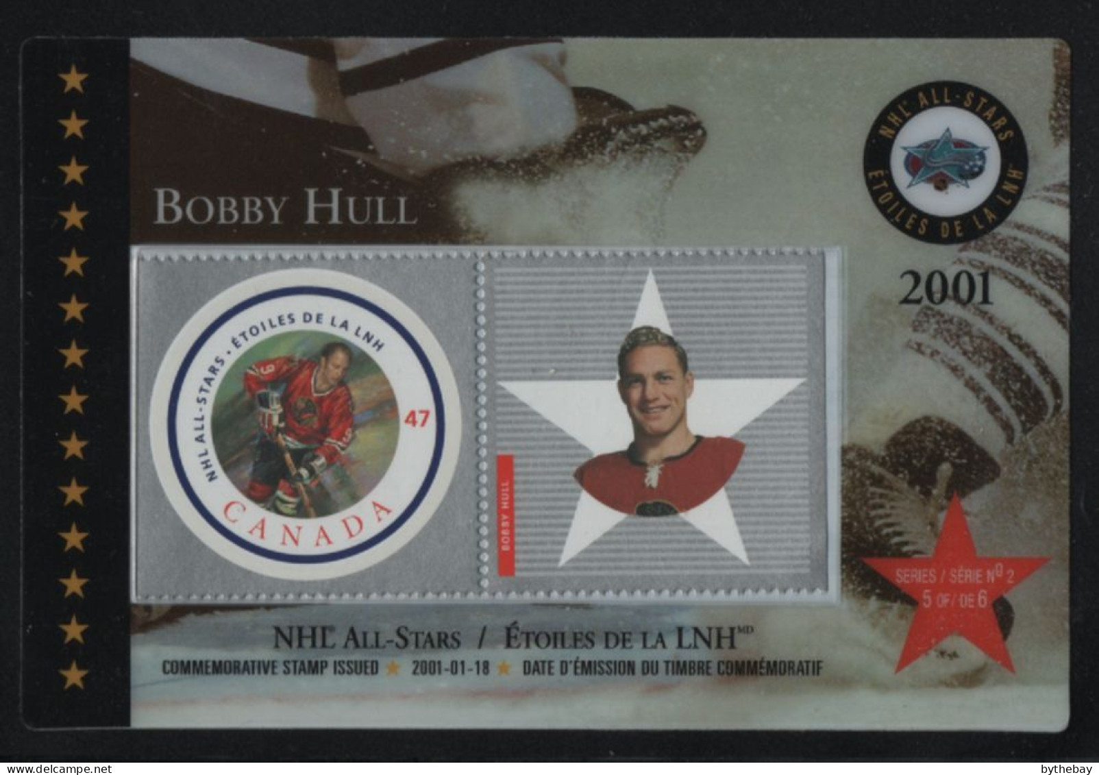 Canada 2001 Stamp Card Sc 1885e 47c Bobby Hull - Estuches Postales/ Merchandising