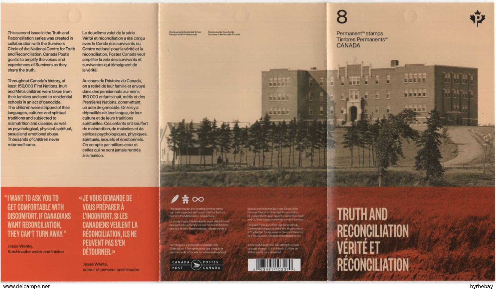 Canada 2023 Booklet Truth And Reconciliation Pane Of 8 (P) Residential Schools - Libretti Completi