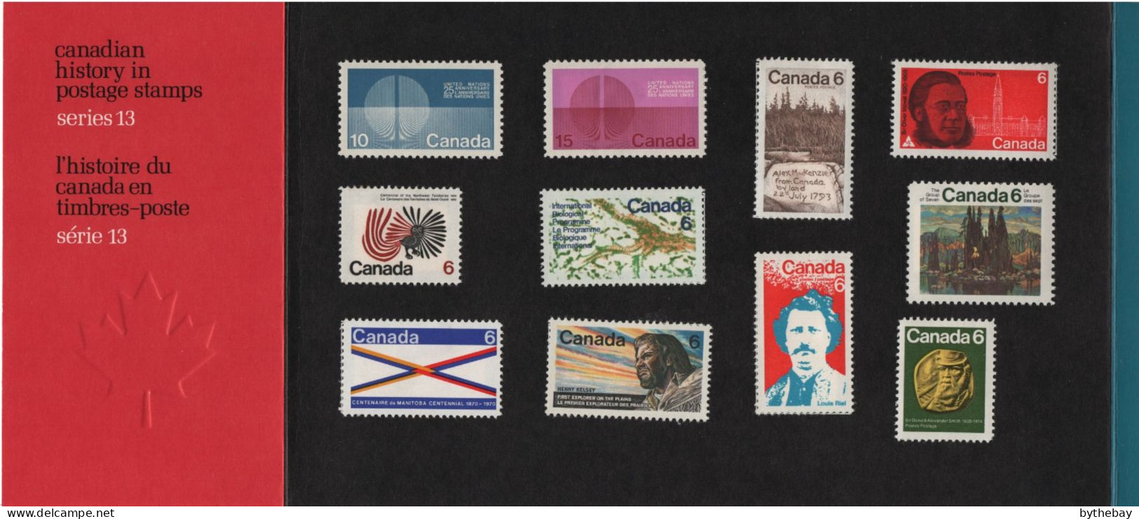 Canada 1971 Souvenir Card Canadian History In Postage Stamps Series 13 - Pochettes Postales Annuelles