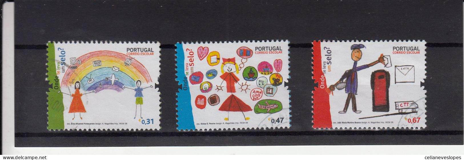 Portugal, Correio Escolar, 2008, Mundifil Nº 3779 A 3781 Used - Used Stamps