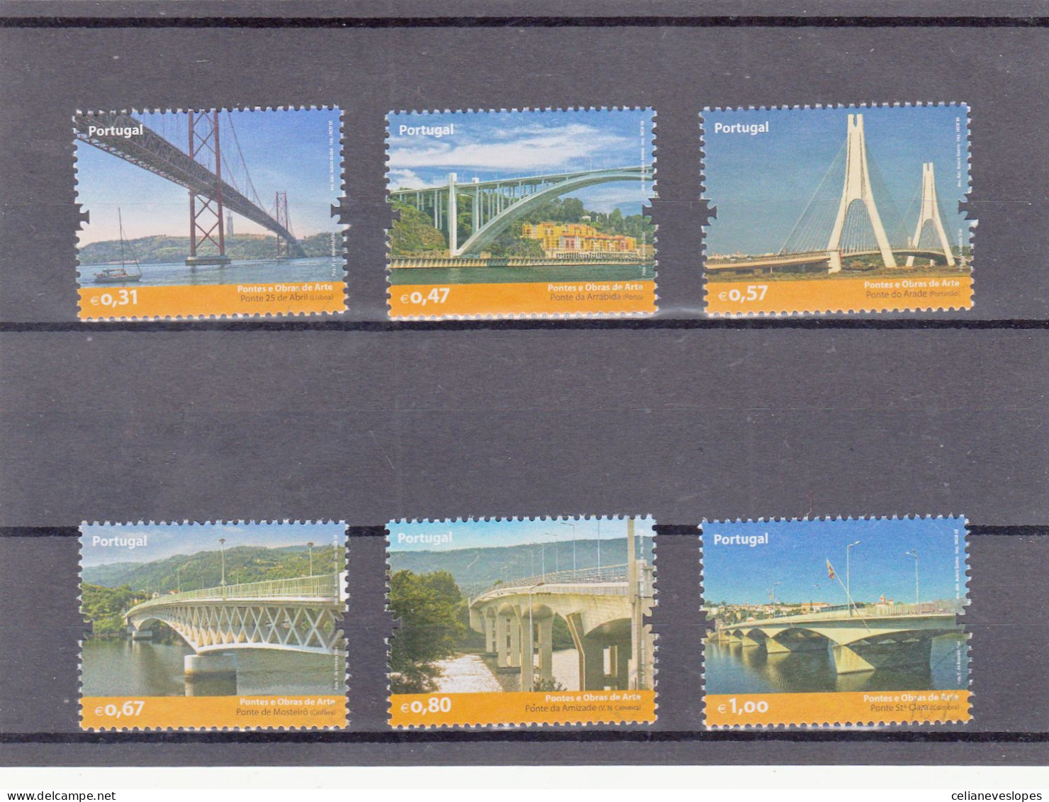 Portugal, Pontes E Obras De Arte, 2008, Mundifil Nº 3782 A 3787 Used - Oblitérés