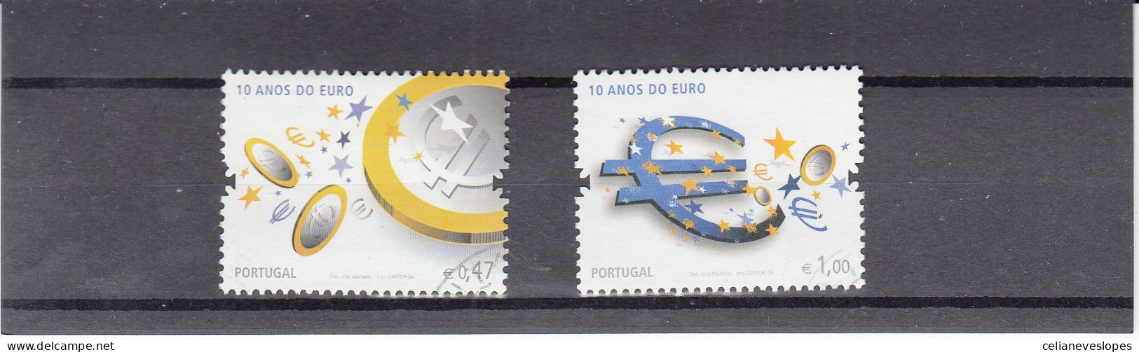 Portugal, 10 Anos Do Euro, 2009, Mundifil Nº 3796 A 3797 Used - Gebruikt