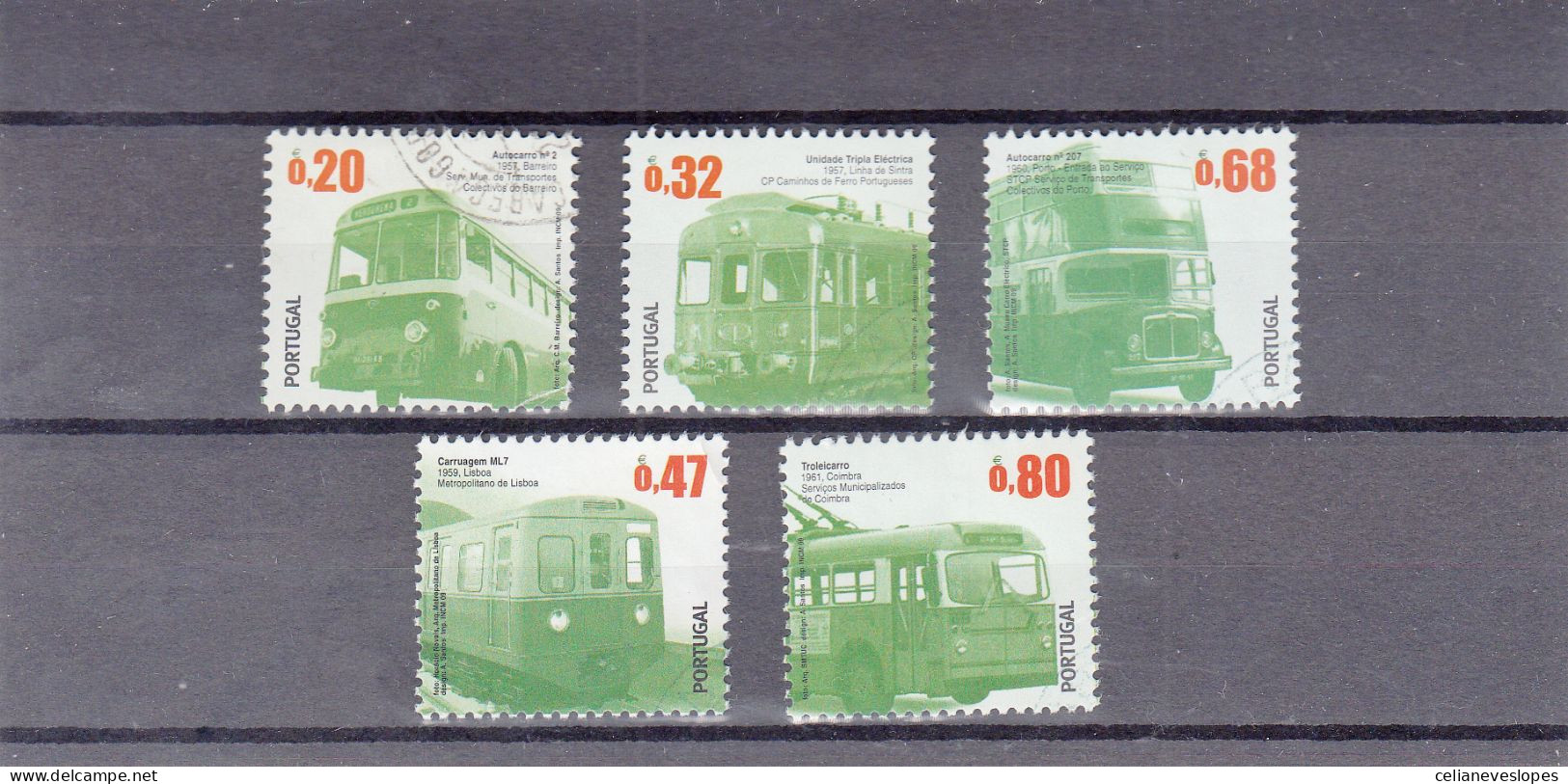 Portugal, Transportes Públicos Urbanos, 2009, Mundifil Nº 3798 A 3802 Used - Used Stamps