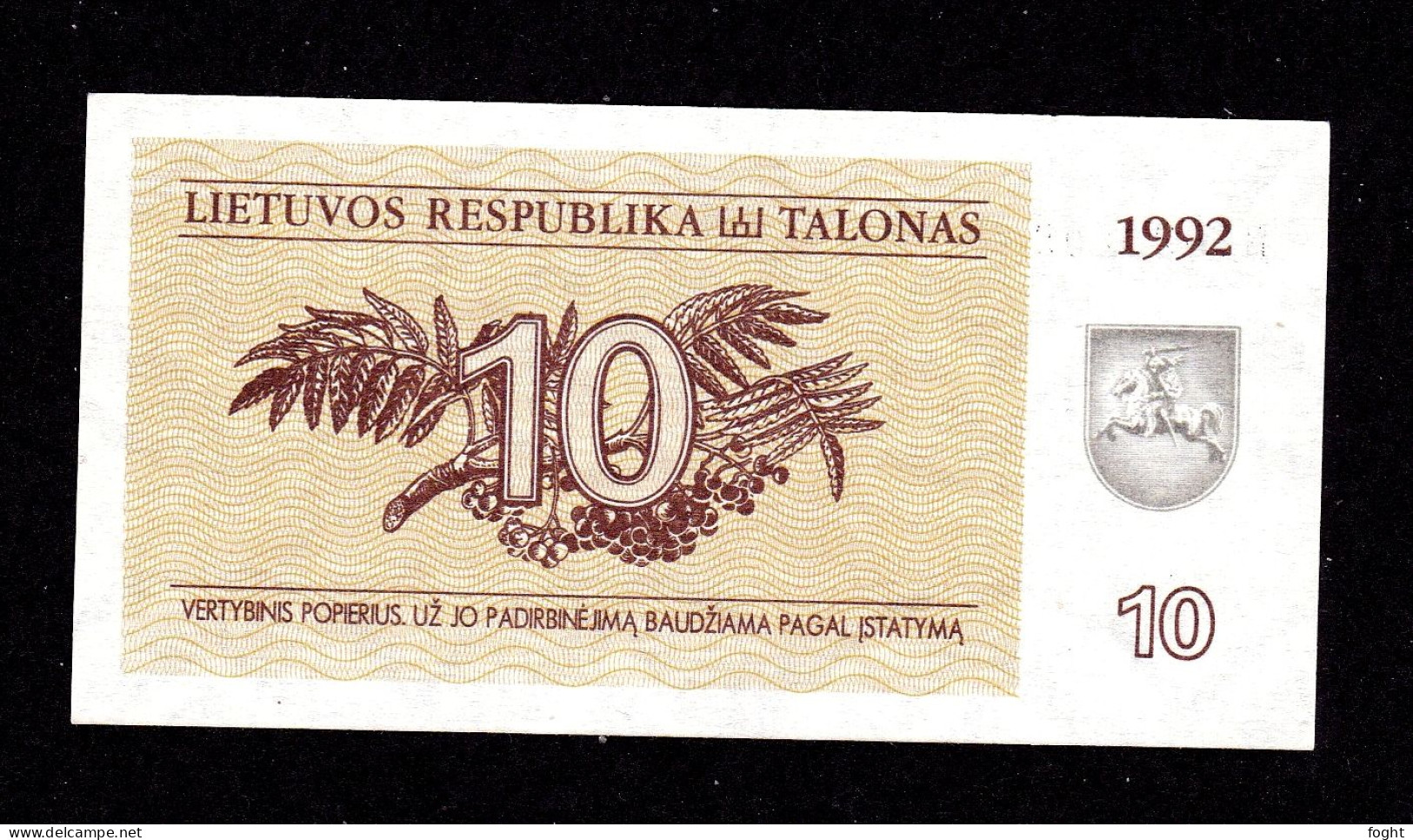 1992 NI Lithuania Banknote 10 (Talonas),P#40,UNC - Lithuania