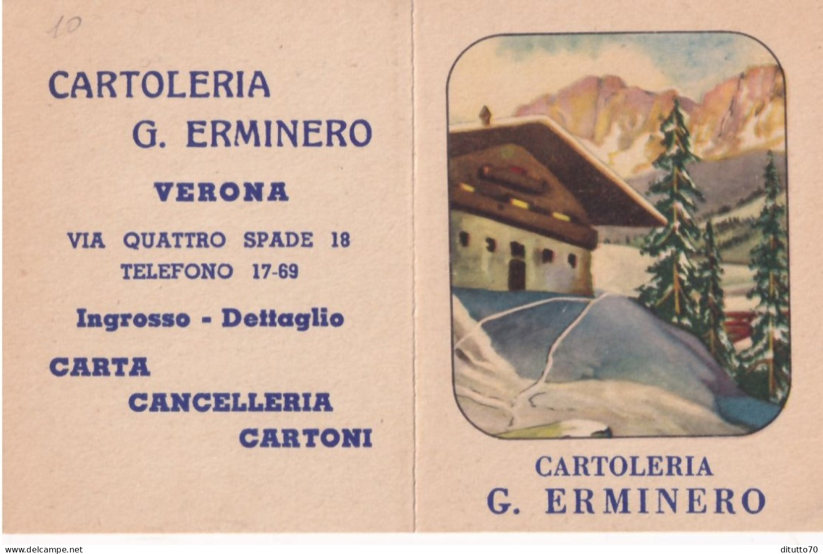 Calendarietto - Cartoleria - G.erminero - Verona - Anno 1955 - Petit Format : 1941-60