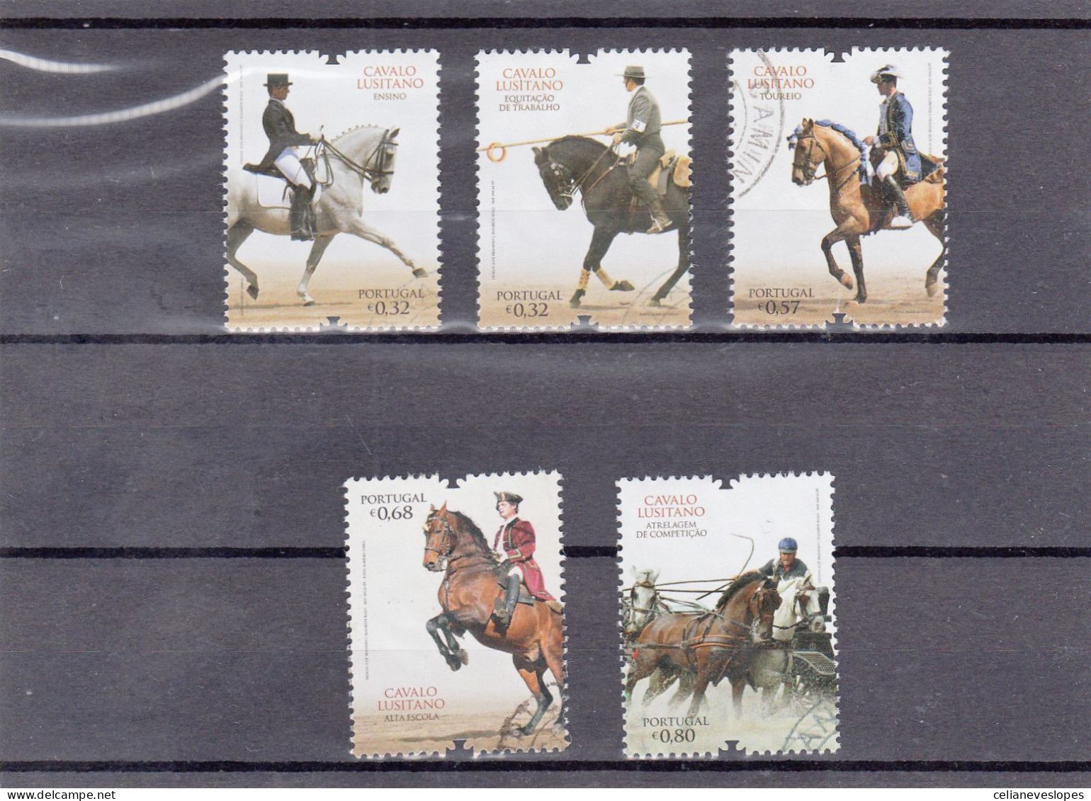 Portugal, Cavalo Lusitano, 2009, Mundifil Nº 3856 A 3860 Used - Gebraucht