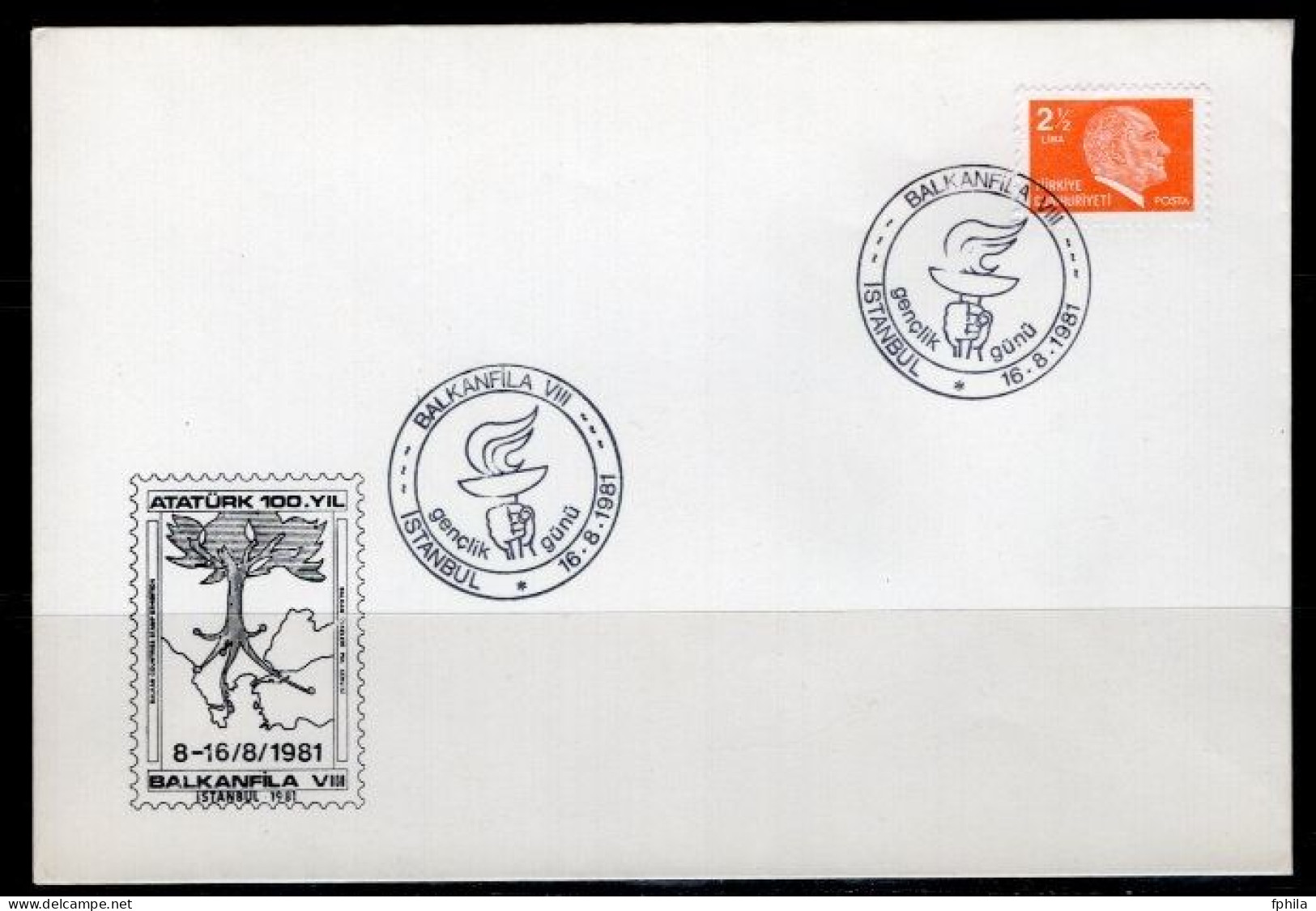 1981 TURKEY BALKANFILA VIII YOUTH DAY FDC - FDC