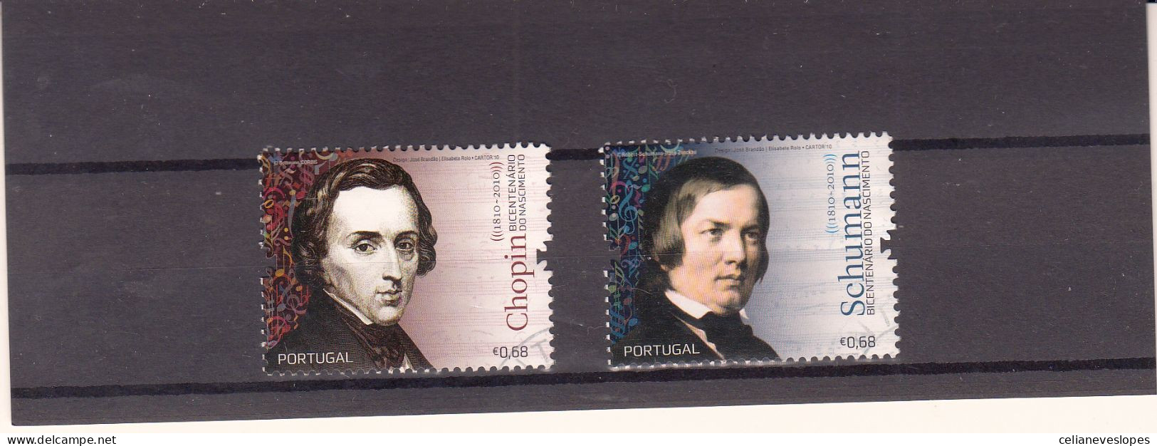 Portugal, Chopin E Schumann, 2009, Mundifil Nº 3915 A 3916 Used - Oblitérés