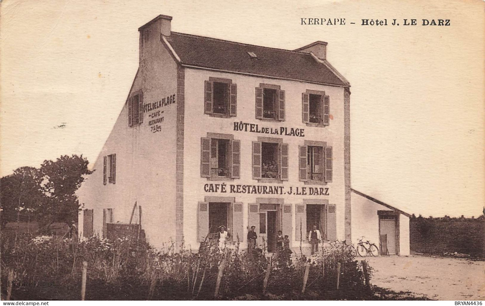 56 - PLOEMEUR - HÔTEL De La PLAGE - J. LE DARZ - TRES BON ETAT - Ploemeur