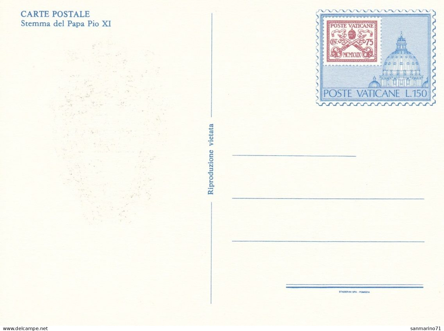 VATICAN Postal Card 1 - Postwaardestukken