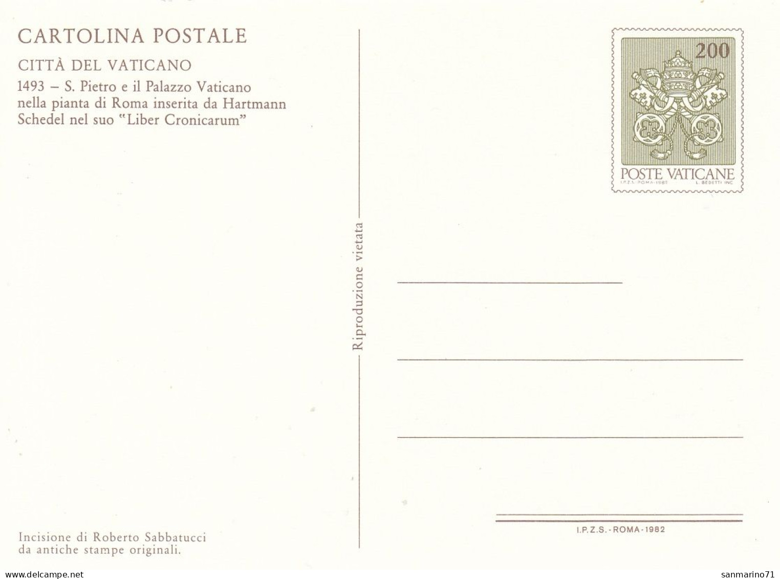 VATICAN Postal Card 6 - Postal Stationeries