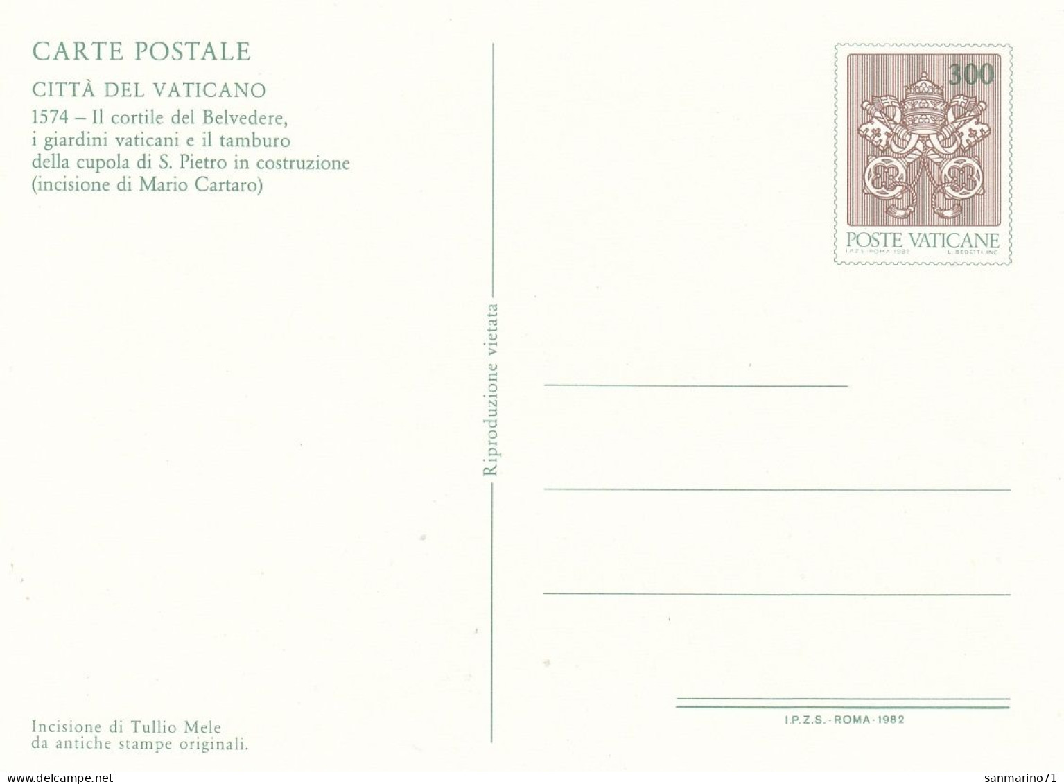 VATICAN Postal Card 12 - Interi Postali