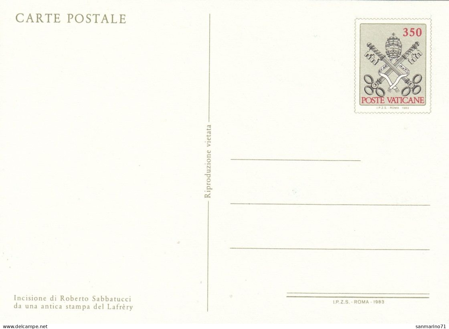 VATICAN Postal Card 16 - Enteros Postales