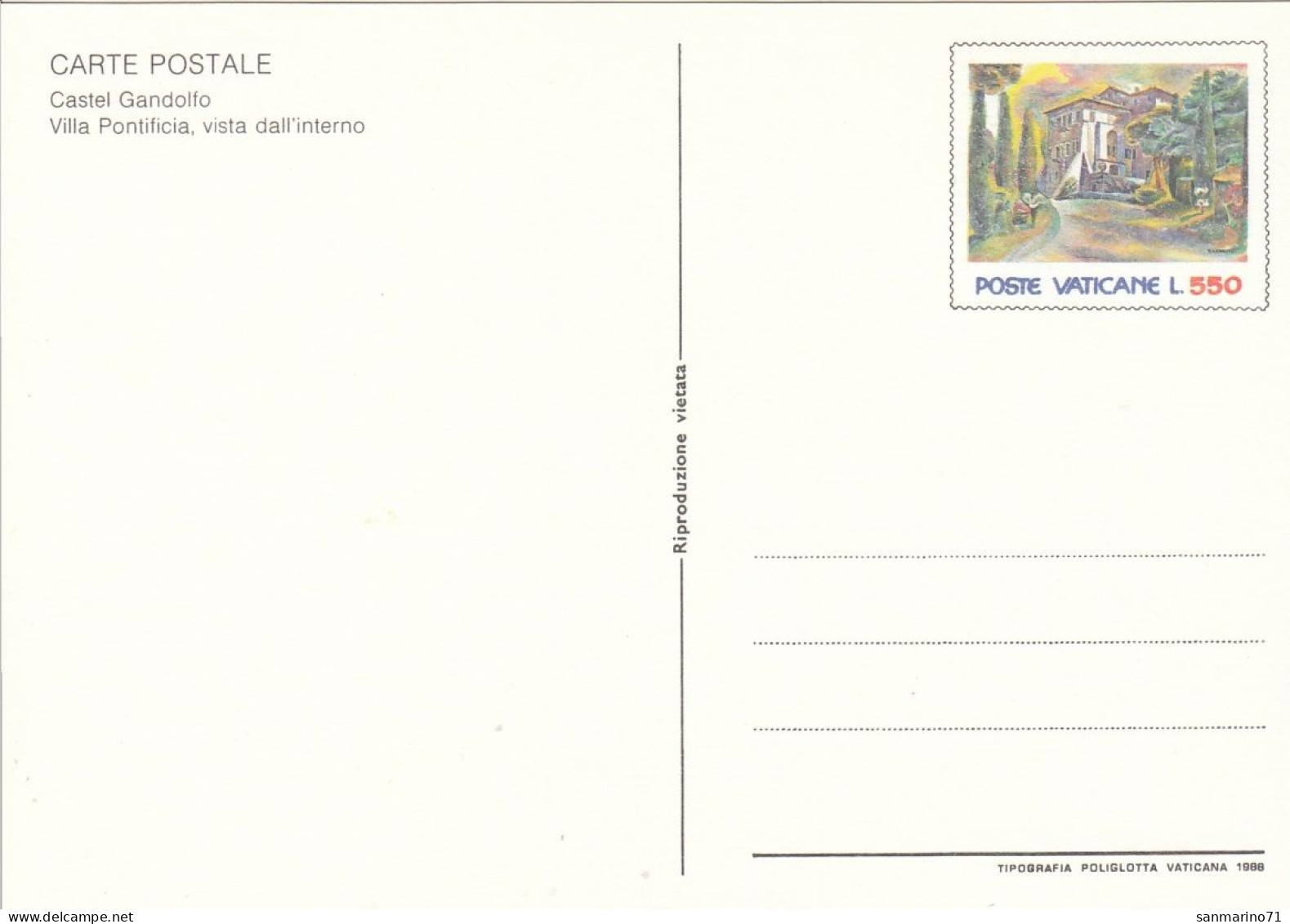 VATICAN Postal Card 20 - Enteros Postales