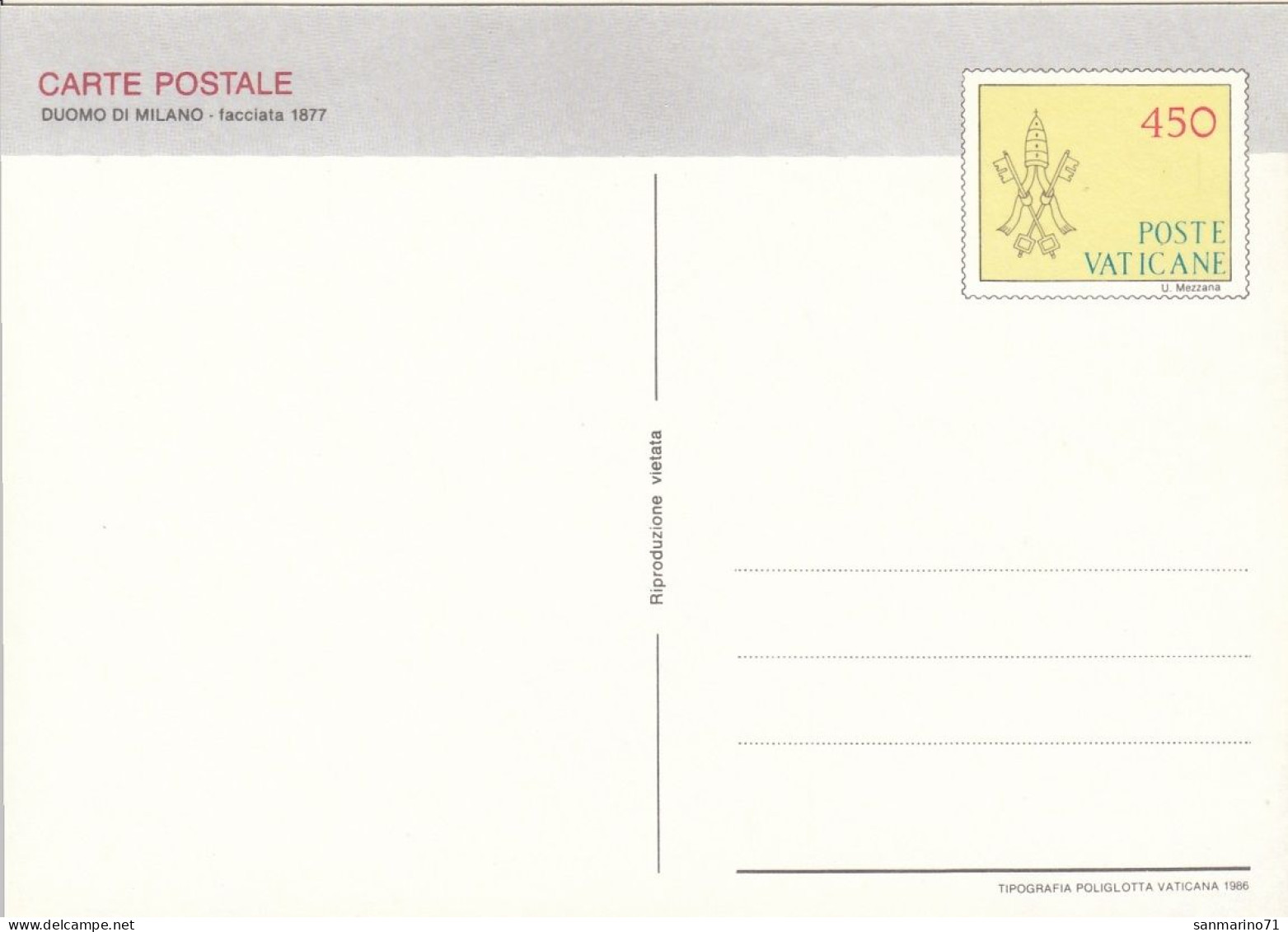 VATICAN Postal Card 21 - Entiers Postaux