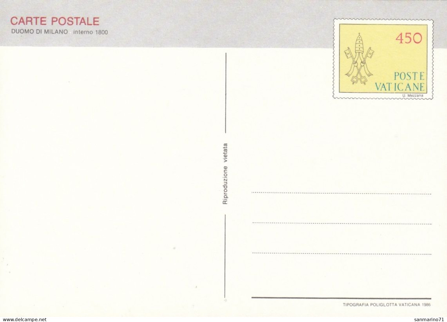 VATICAN Postal Card 22 - Ganzsachen