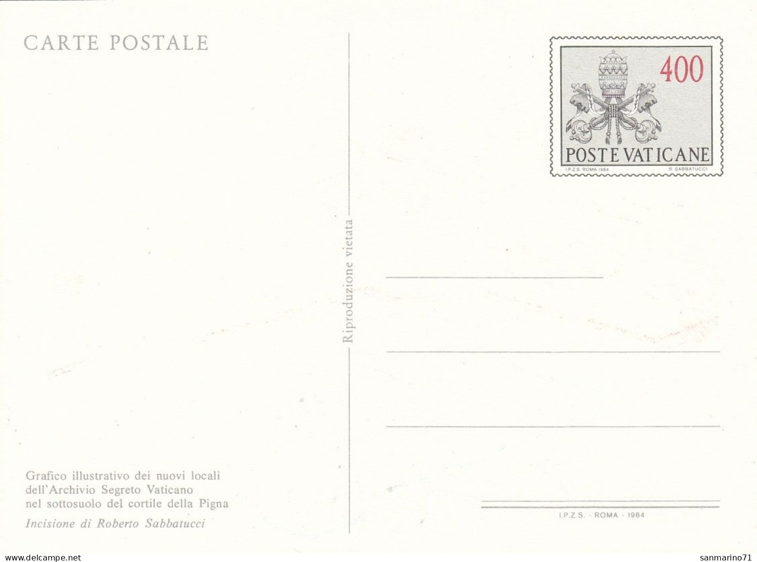 VATICAN Postal Card 26 - Postwaardestukken