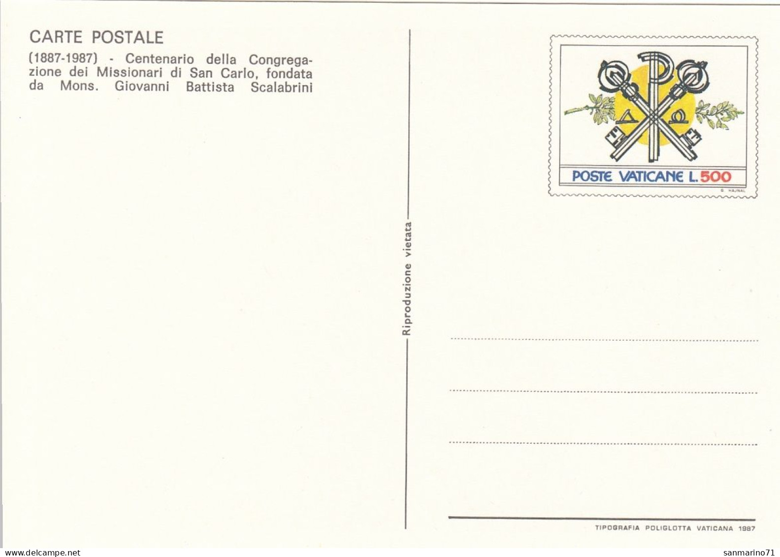 VATICAN Postal Card 29 - Postal Stationeries