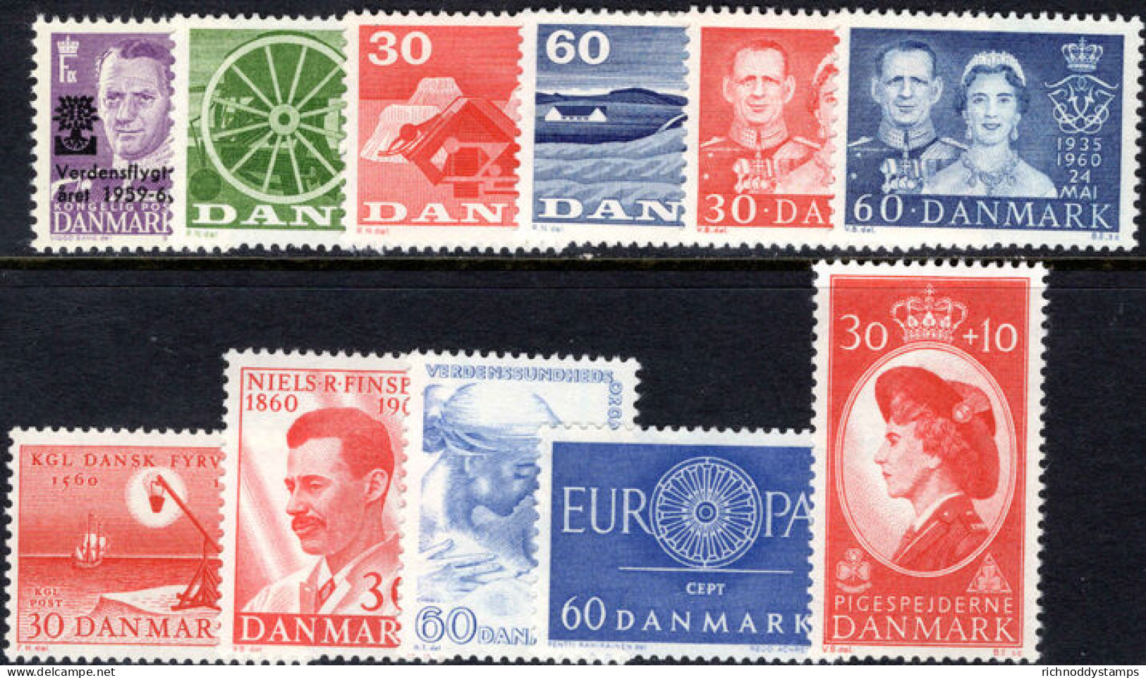 Denmark 1960 Commemorative Year Set Unmounted Mint. - Ongebruikt